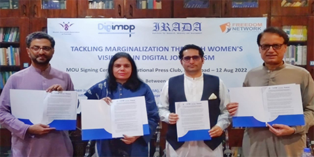 IRADA to support Women Journalists Association of Pakistan; MoU signed
