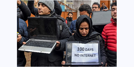 100 days of internet shutdown in Kashmir