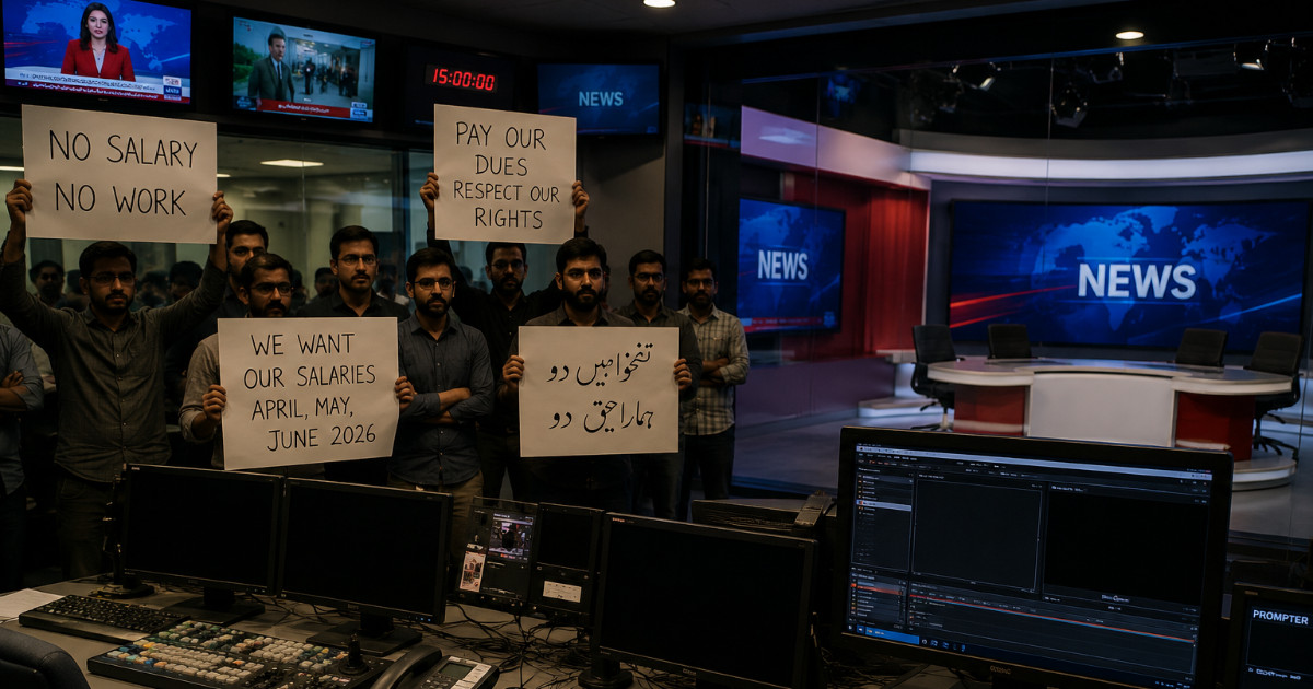 Aaj News strike halts key bulletin amid salary crisis Aaj News strike halts key bulletin amid salary crisis