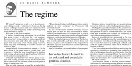 Cyril Almeida back on Dawn op-ed pages