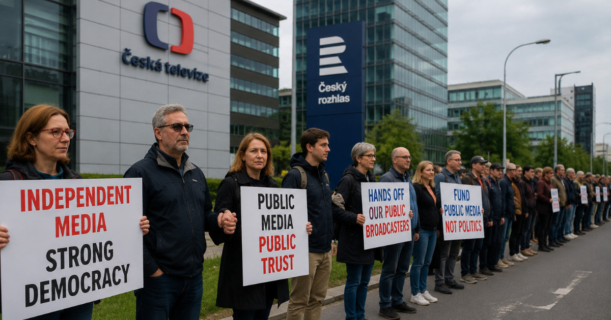 Czech media workers protest public broadcasting funding plan Czech media workers protest public broadcasting funding plan